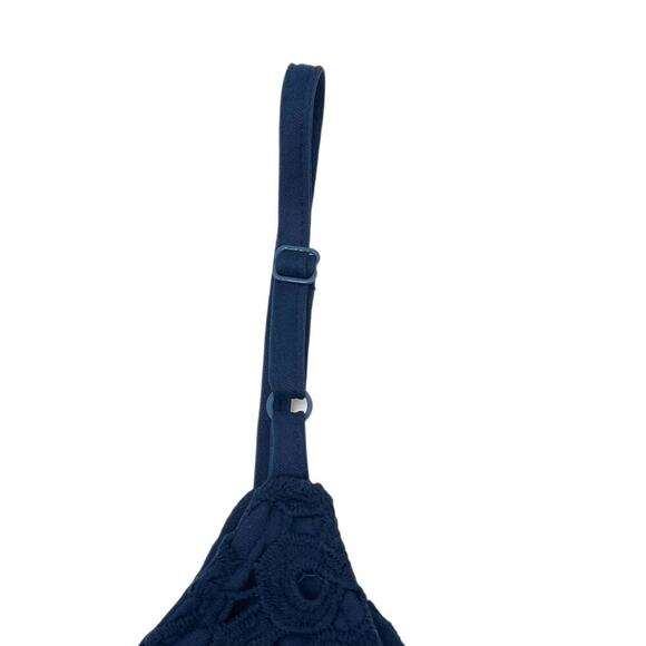 K. Jordan 1X Navy Lace Dress Lined Spaghetti Straps Wedding Guest Cocktail - Picture 5 of 12